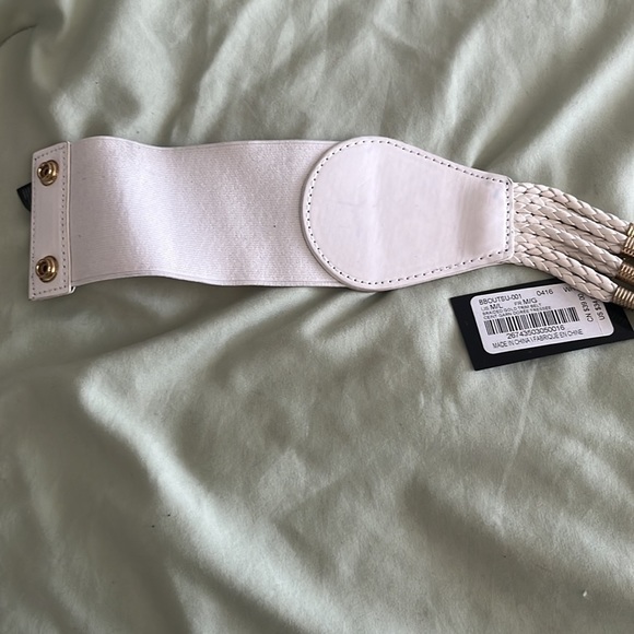 New Bebe Belt M/L 32” without stretch. White and Gold - Picture 3 of 5